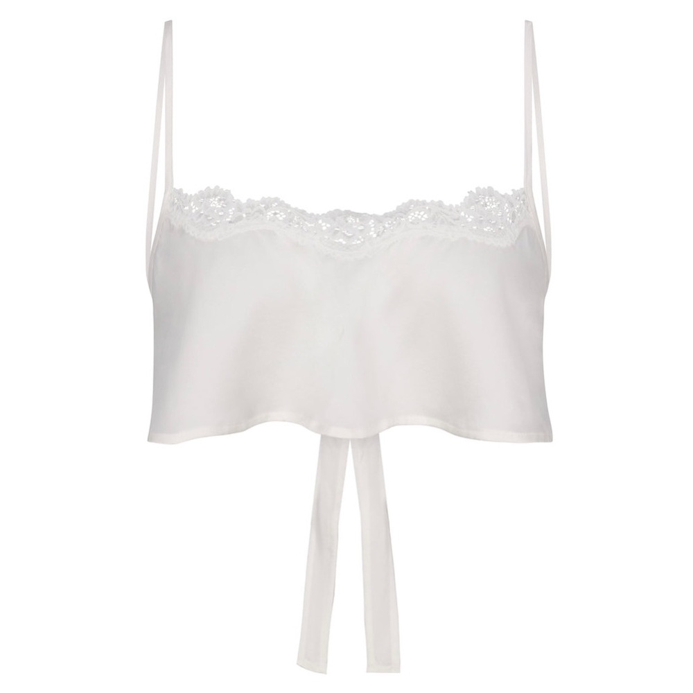 SKIMS Bridal Lingerie Silk Super Cropped Cami in Marble Large L NWT